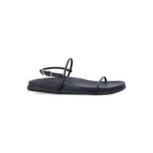 ANCIENT GREEK SANDALS Women's Minimalist Strap Flat Sandals Women BLACK